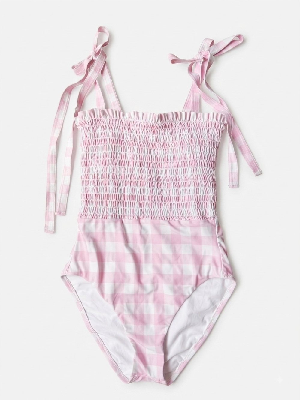 NWT Minnow Swim x Stoney Clover Lane Smocked One Piece Swimsuit Pink Gingham M